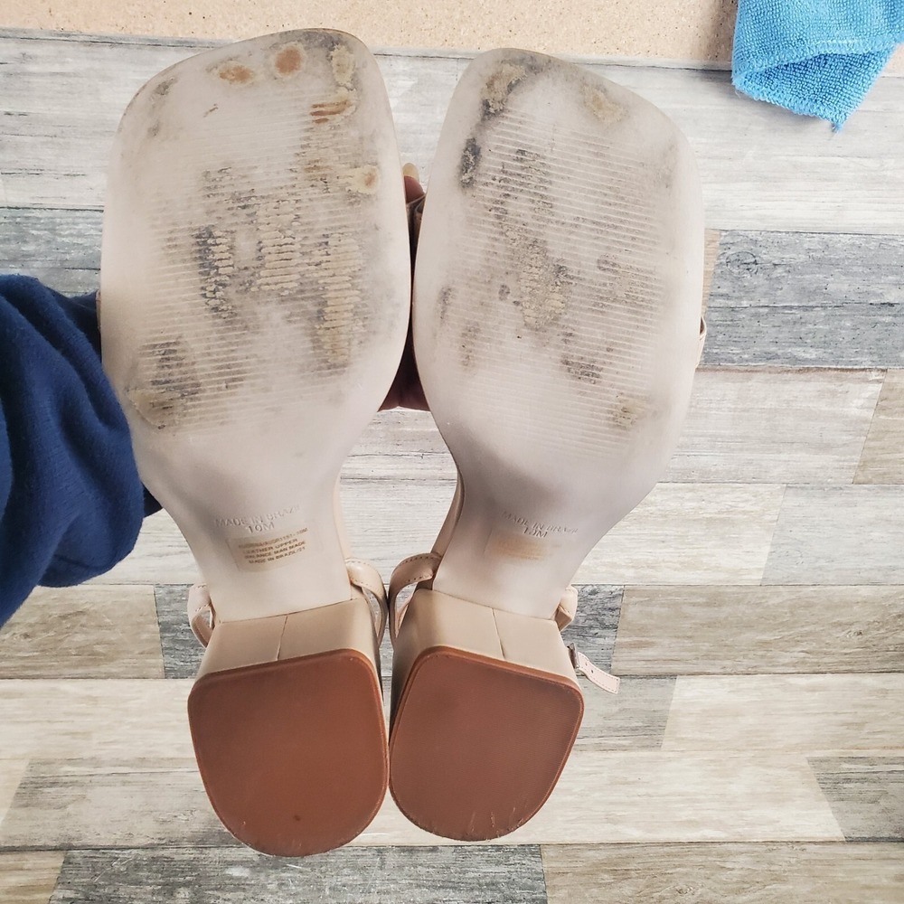 Steve Madden Audrina Womens Sandals Sz 10 M Natural Leather Adjustable Strap - Picture 10 of 12